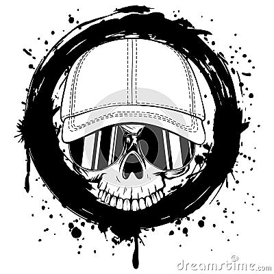 Skull in cap Vector Illustration