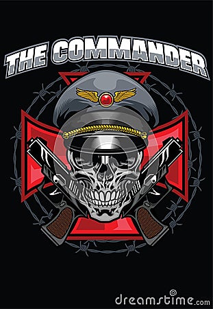 Skull commander design Vector Illustration