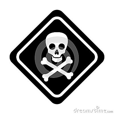 Skull danger sign icon Vector Illustration