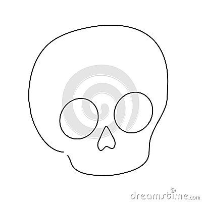 skull dead halloween isolated icon Cartoon Illustration