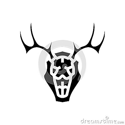 skull deer horn animal glyph icon vector illustration Vector Illustration