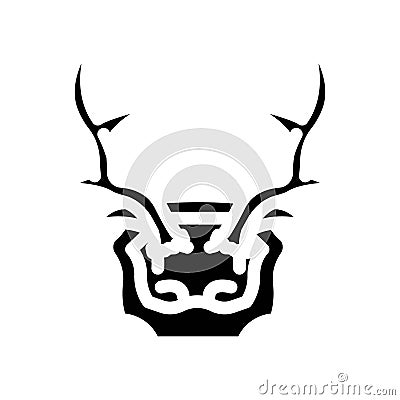 skull deer horn animal glyph icon vector illustration Vector Illustration