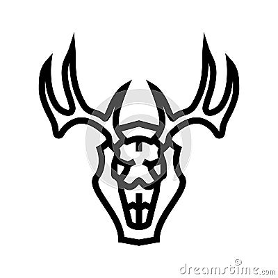 skull deer horn animal line icon vector illustration Vector Illustration