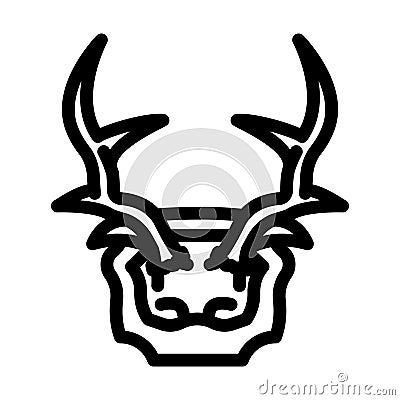 skull deer horn animal line icon vector illustration Vector Illustration