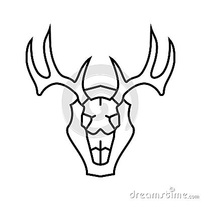 skull deer horn animal line icon vector illustration Vector Illustration