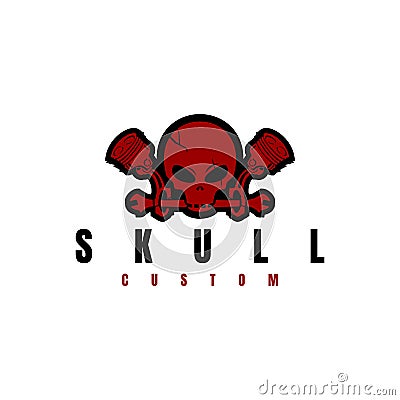 Skull design custom logo Vector Illustration