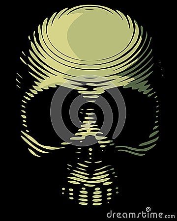 Skull engraving imitation Vector Illustration