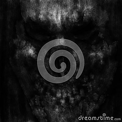 Skull face with creepy eyes. Stock Photo