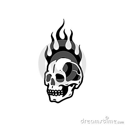 SKULL IN FIRE Vector Illustration