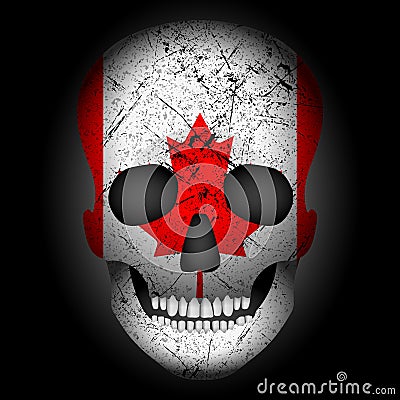 Skull flag Canada Vector Illustration