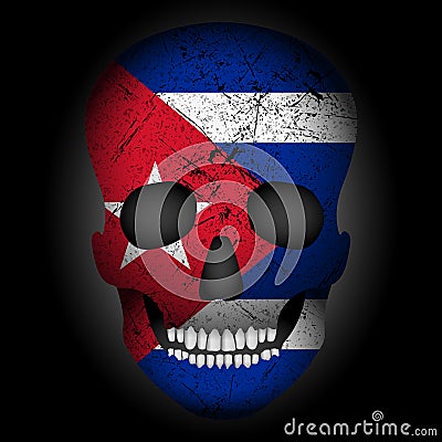 Skull flag Cuba Vector Illustration