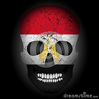 Skull flag Egypt Vector Illustration