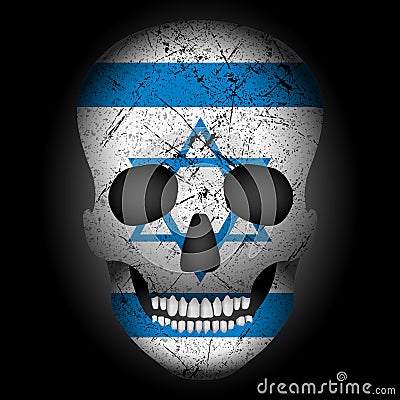 Skull flag Israel Vector Illustration