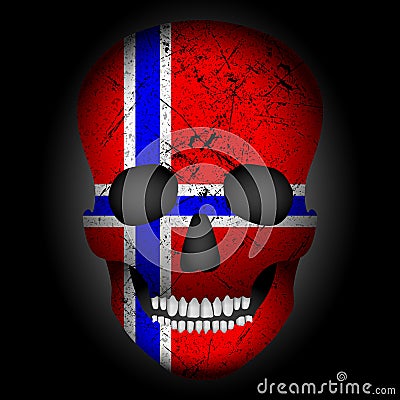 Skull flag Norway Vector Illustration