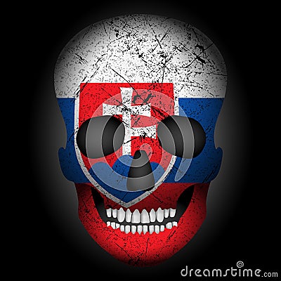 Skull flag Slovakia Vector Illustration