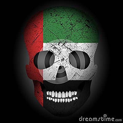 Skull flag UAE Vector Illustration