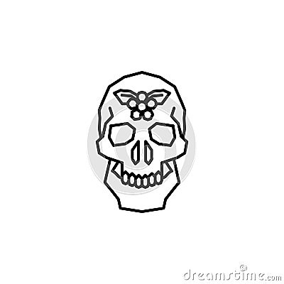 Skull, flower, Catrina icon. Element of Dia de muertos icon Stock Photo