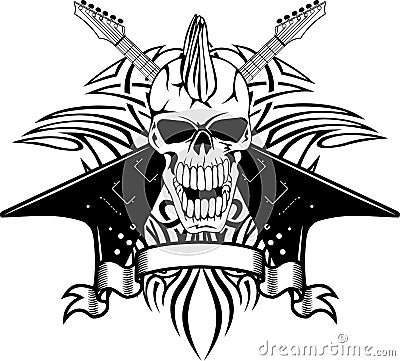 vector shirt free graphics t Skull  With  Image: Royalty Free Stock Photo Guitars 22446005
