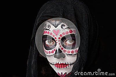 Skull halloween face Stock Photo
