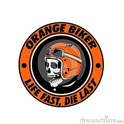 Skull helmet logo motorcycle ready eps 10 format Vector Illustration