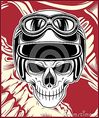 Skull helmet vector hand drawing Vector Illustration