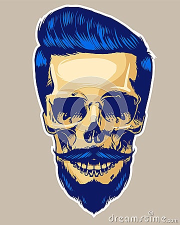 Skull Hipster Vector Illustration