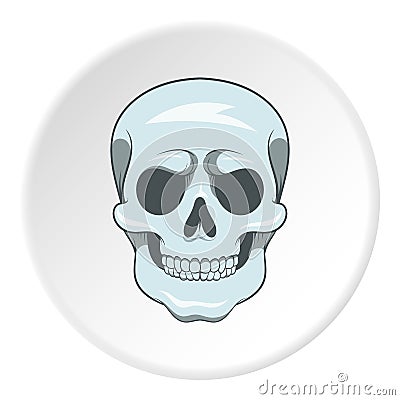 Skull icon, cartoon style Vector Illustration