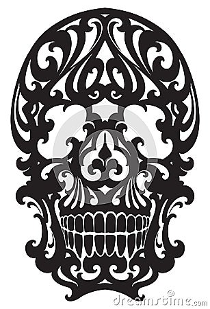 Skull illustration in art nouveau style Vector Illustration