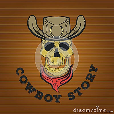 Skull logo, cowboy logo Vector Illustration