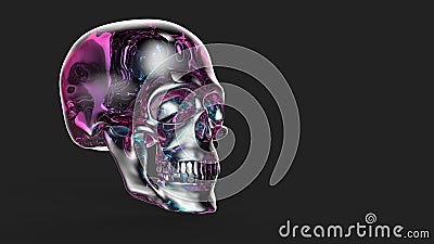 Skull made of stained glass isolated on black background Stock Photo