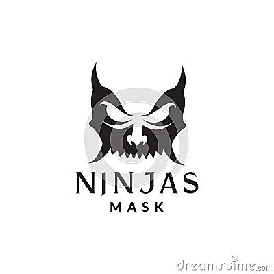 Skull monster mask ninja culture logo design vector graphic symbol icon sign illustration creative idea Vector Illustration