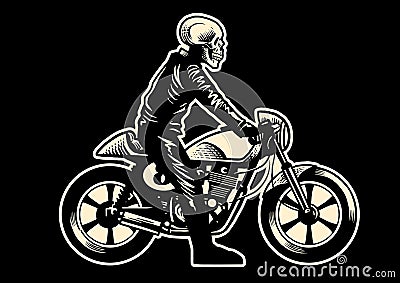 Skull motorcycle rider Vector Illustration