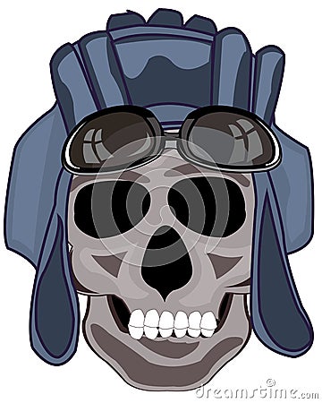 Skull of the person in send armorer a cartoon Vector Illustration