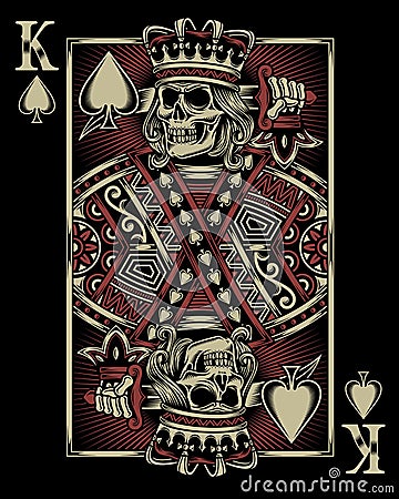 Skull Playing Card Vector Illustration