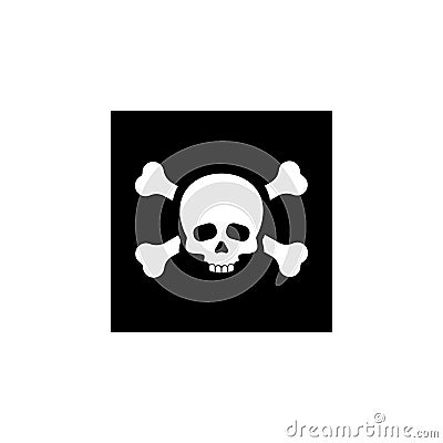 Skull for poison icon or pirates flag Vector Illustration