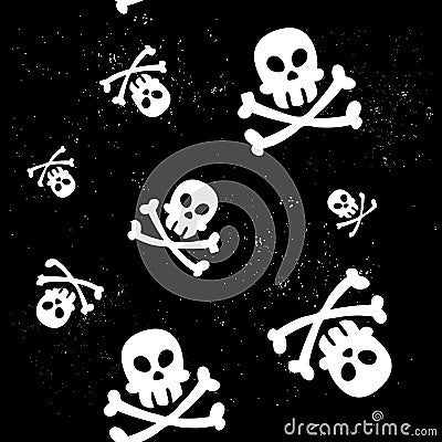 Skull seamless pattern Vector Illustration