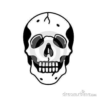 Skull skeleton on a white background Vector Illustration