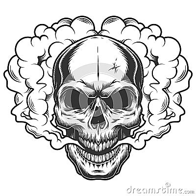 Skull in the smoke Vector Illustration