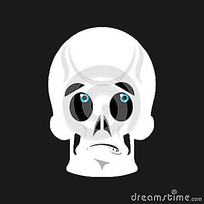 Skull Surprised Emoji. skeleton head astonished emotion isolated Vector Illustration