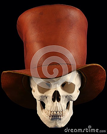 A Skull in a Tophat Stock Photo