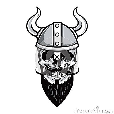 Skull of Viking Warrior Vector Illustration Vector Illustration