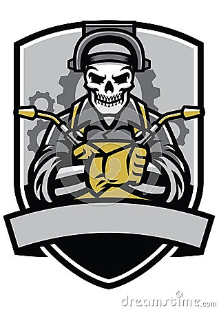 Skull welder badge Vector Illustration