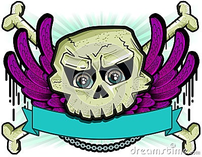 Skull and wing Stock Photo