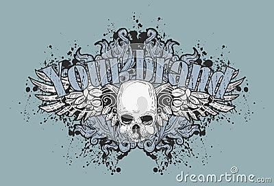 Skull and wings Stock Photo