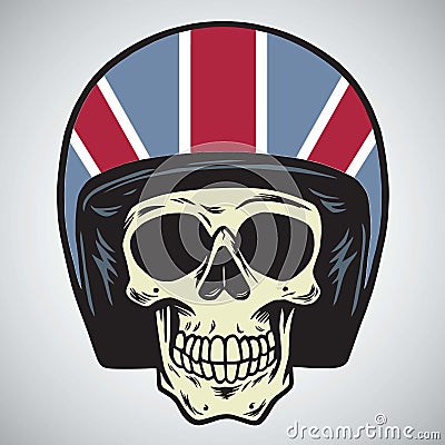 Skulls With England Motorcycle Helmet Vector Illustration Vector Illustration