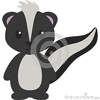 Skunk Cute Woodland Vector Illustration Vector Illustration