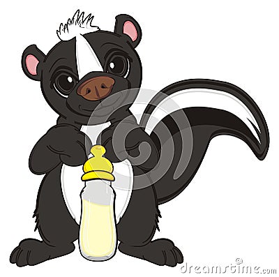 Skunk with a drink Stock Photo