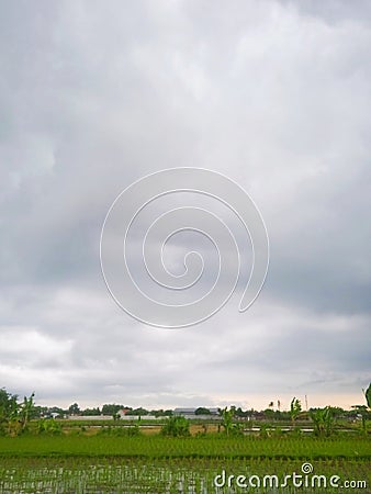 village atmosphere when the clouds come Stock Photo