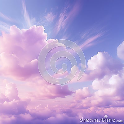 Dreamy Pink Cloudy Sunset Sky Stock Photo