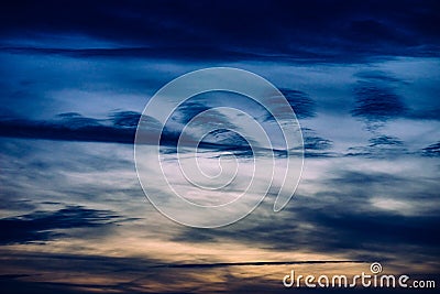 Sky background with curious shapes clouds Stock Photo